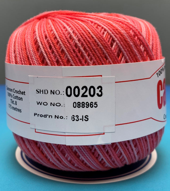 Cannon Mercerized Cotton Crochet Thread Multicolor (Box of 12 Balls ...