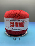 Cannon Mercerized (White, Black, Natural, BC050, BC051, MB767) Cotton Crochet Thread (Single Ball)