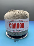 Cannon Mercerized (White, Black, Natural, BC050, BC051, MB767) Cotton Crochet Thread (Single Ball)