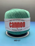 Cannon Mercerized (White, Black, Natural, BC050, BC051, MB767) Cotton Crochet Thread (Single Ball)