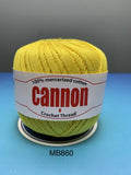 Cannon Mercerized (MB851 to MB860) Cotton Crochet Thread (Single Ball)