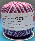 Cannon Mercerized  Multicolors Batch 3 Cotton Crochet Thread (Single ball)