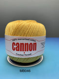 Cannon Mercerized (White, Black, Natural, BC050, BC051, MB767) Cotton Crochet Thread (Single Ball)