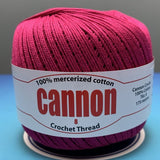 Cannon Mercerized Cotton Crochet Thread Plain Colors (Box of 12 balls)