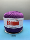 Cannon Mercerized (White, Black, Natural, BC050, BC051, MB767) Cotton Crochet Thread (Single Ball)