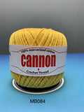 Cannon Mercerized (White, Black, Natural, BC050, BC051, MB767) Cotton Crochet Thread (Single Ball)