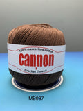 Cannon Mercerized (White, Black, Natural, BC050, BC051, MB767) Cotton Crochet Thread (Single Ball)