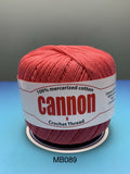 Cannon Mercerized (White, Black, Natural, BC050, BC051, MB767) Cotton Crochet Thread (Single Ball)