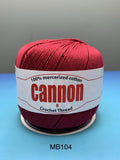 Cannon Mercerized (White, Black, Natural, BC050, BC051, MB767) Cotton Crochet Thread (Single Ball)