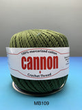 Cannon Mercerized (White, Black, Natural, BC050, BC051, MB767) Cotton Crochet Thread (Single Ball)