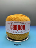 Cannon Mercerized (White, Black, Natural, BC050, BC051, MB767) Cotton Crochet Thread (Single Ball)