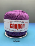 Cannon Mercerized (White, Black, Natural, BC050, BC051, MB767) Cotton Crochet Thread (Single Ball)