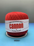 Cannon Mercerized (White, Black, Natural, BC050, BC051, MB767) Cotton Crochet Thread (Single Ball)