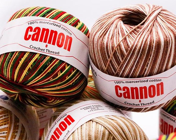 Cannon Mercerized  Multicolors Batch 3 Cotton Crochet Thread (Single ball)