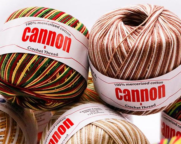 Cannon Mercerized Cotton Crochet Thread Multicolors (Box of 12 balls)