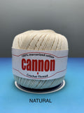 Cannon Mercerized (White, Black, Natural, BC050, BC051, MB767) Cotton Crochet Thread (Single Ball)