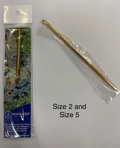 Crochet hooks  size 1.75,  2 and 5, and 3 and 5 (Individual Pack)